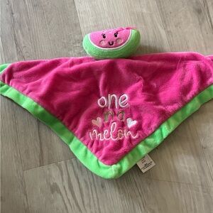 Baby Essentials Pink and Green Watermelon 12” x 12” baby lovey